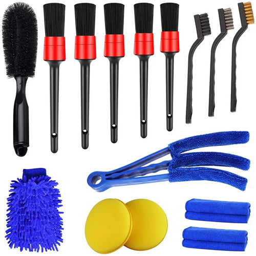 15Car Air Vent Detail Gap Brush Set Car Cleaning Brush Set Gap Detail Brush